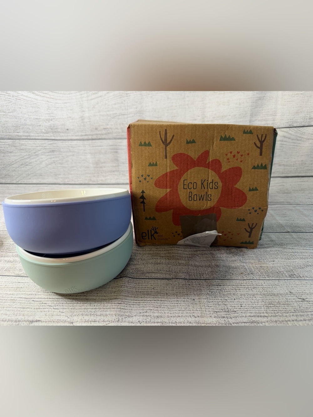 Elk Eco Kids Bowls - Lavender and Mint Stackable Set